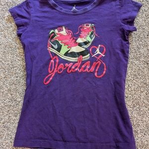Vintage Air Jordan Girls Size Small Purple TShirt RARE